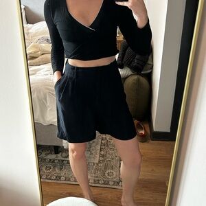 Zara Black Flowy Shorts